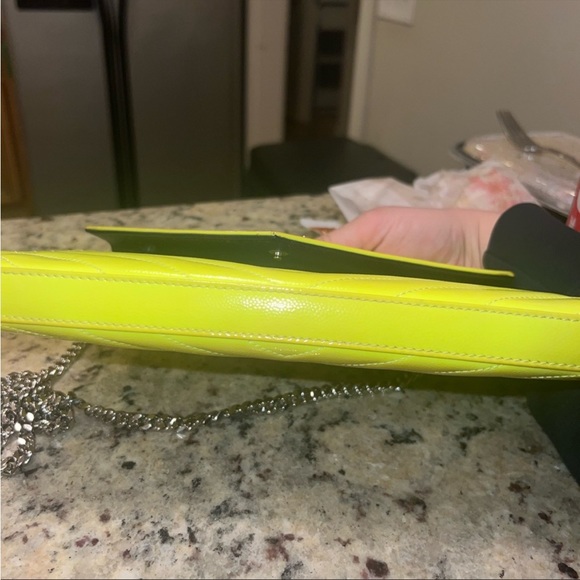 Rare- Ysl Neon Yellow Wallet on Chain - Picture 6 of 15